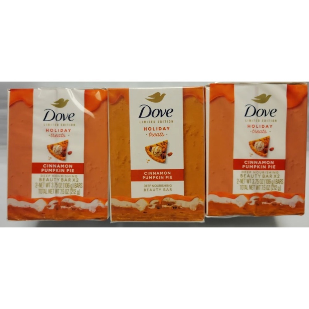 Dove Holiday Treats Limited Edition Bars of Soap - Set of 3 Cinnamon Pumpkin Pie